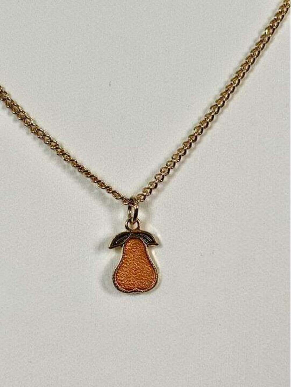 Orange Pear Necklace Vintage